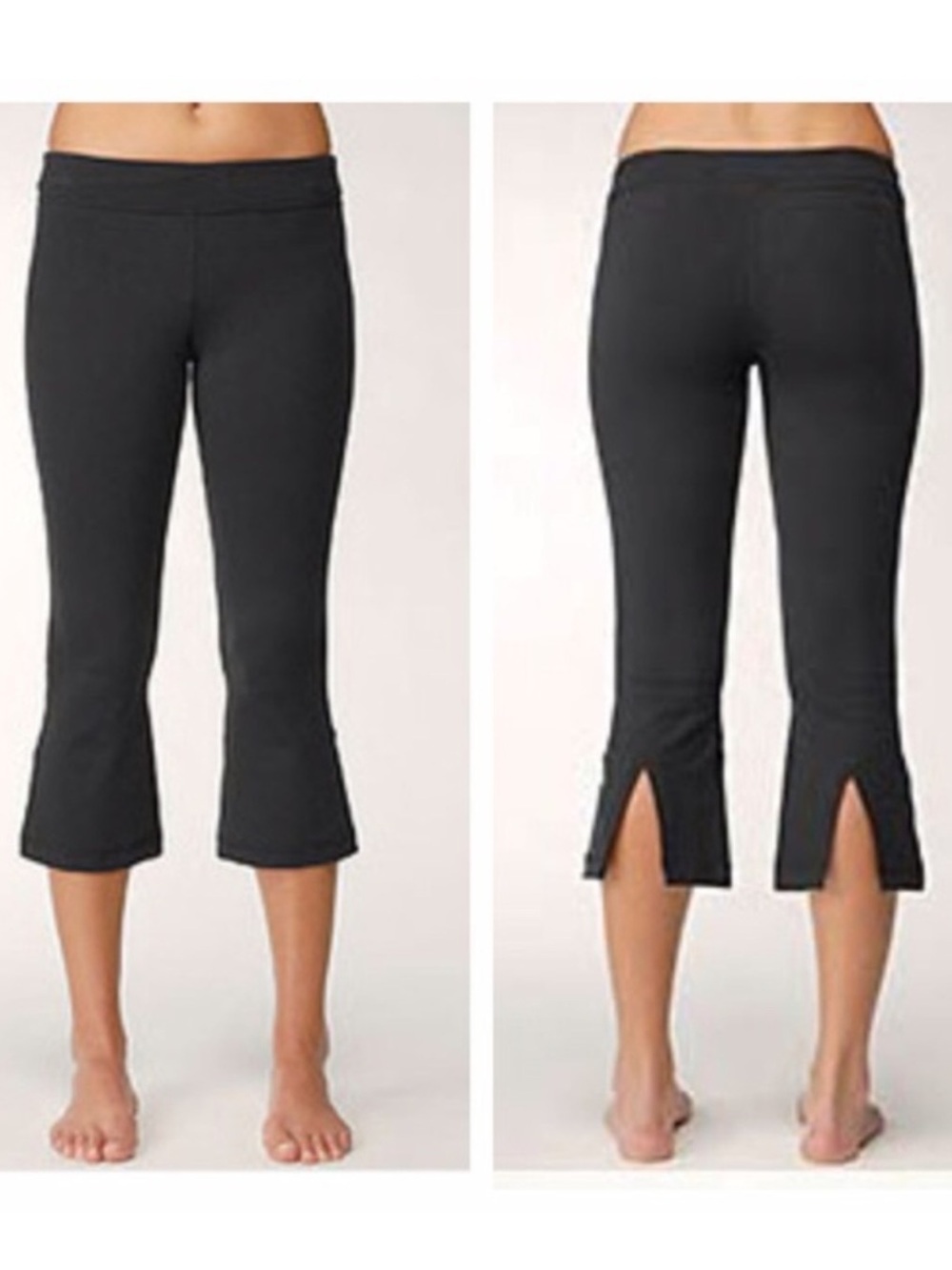 Lululemon Boogie Crop Split Hem Cropped Yoga Pants Black Sz 8